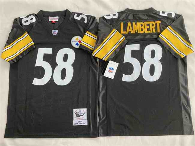 Men's Pittsburgh Steelers #58 Jack Lambert Black Stitched Football Jersey